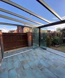 Véranda en <span class=keywords><strong>aluminium</strong></span> moderne et écologique à toit incliné, drainage naturel, étanche et résistante au vent, pour villa, hôtel, extension extérieure (Royaume-Uni) - Product Image 5