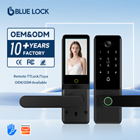 Kunci Biometrik Bluelock 3D Pengenal Wajah Kontrol Aplikasi Tuya Wifi Tahan Air Kelas C untuk Penggunaan Luar Ruangan OEM ODM untuk Keamanan Rumah