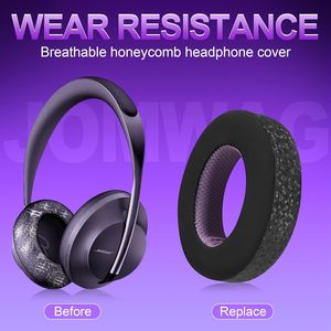 Coussinets d'oreille de remplacement Jomwag pour casques <span class=keywords><strong>700</strong></span>/NC700 - Coton et mousse à mémoire de forme, design noir/violet rafraîchissant - Product Image 5