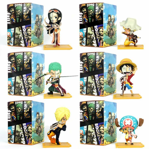 6 figurines en un seul ensemble, Anime One Piece Luffy Sanji <span class=keywords><strong>Zoro</strong></span> Chopper, modèle demi-découpe, figurines en plastique pour décoration - Product Image 4