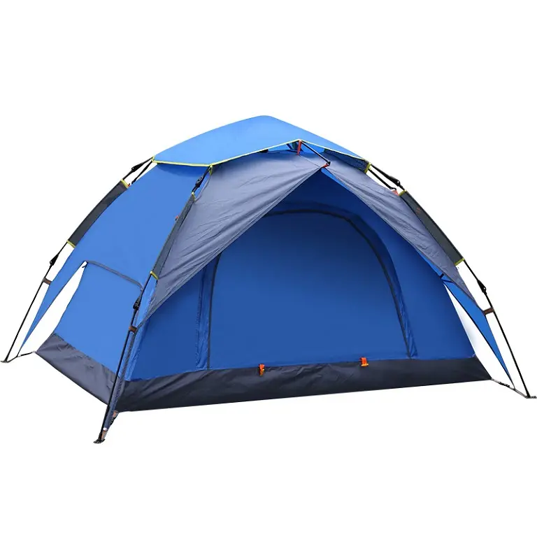 Аксессуары Для Кемпинга Легкие автоматические всплывающие палатки 210 D Оксфорд PU Портативные водонепроницаемые палатки для 1-2 человек для кемпинга на открытом воздухе