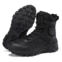 Bottes tactiques de combat mi-mollet pour hommes LUDEY 2539, en cuir synthétique, avec lacets, semelle en caoutchouc antidérapante, pour la randonnée en plein air et le travail