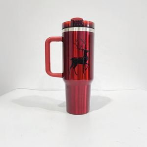 Vaso Térmico Metálico de Doble Pared de Acero Inoxidable de 40oz, Rojo y Verde Navideño, para Sublimación, Taza de Café de Viaje, Botella de Agua Deportiva - Product Image 5
