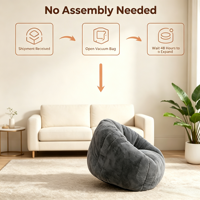 Fauteuil pouf convertible 2 en 1 sans accoudoirs avec dossier