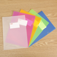 Carpeta de Archivos Transparente en Forma de L, Personalizada, de Plástico PP/PVC, para Suministros de Oficina, con Bolsillo Frontal