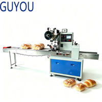 Machine d'emballage automatique horizontale pour sacs à pain, ensacheuse à flux continu avec purge d'azote et impression de date en option