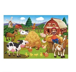 Happy Farm Animal Jigsaw Jumbo Floor Puzzle,48 Piece Barn Puzzles pour Enfants, Apprentissage Préscolaire Jouets Éducatifs Cadeau D'<span class=keywords><strong>anniversaire</strong></span> - Product Image 4