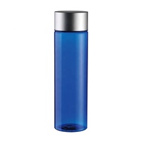 Bouteille d'eau de sport Voss 1 litre à bas prix, logo personnalisé unique, grande capacité, en plastique avec large ouverture, moderne, noir transparent
