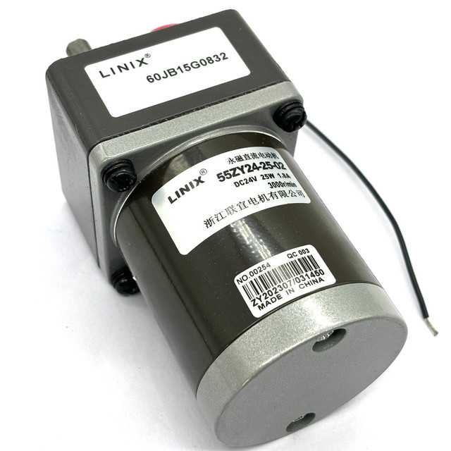 Gear Motor 55ZY24-25-02/60JB15G0832 Permanent Magnet DC Gear Motor 24V 25W 3000r/min 1.8A