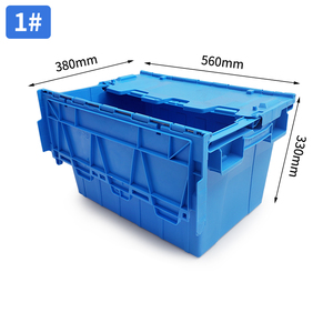 Conteneur de stockage en <span class=keywords><strong>plastique</strong></span> <span class=keywords><strong>avec</strong></span> <span class=keywords><strong>couvercle</strong></span> attaché, empilable, recyclable, emboîtable, durable, pour entrepôt, usine - Product Image 2