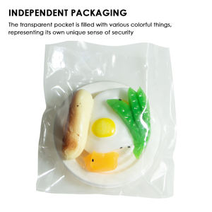 Gerçekçi sosis ve yumurta pirinç kasesi TPR Squishy oyuncak, kahvaltı gıda simülasyon stres giderici Fidget oyuncak koleksiyonu için - Product Image 3