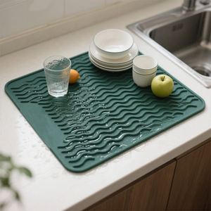Manufacturer Custom Logo Non-Slip <b>Silicone</b> Insulation Dish Draining <b>Pad</b> Dishwasher Safe for Counter Mats & <b>Pads</b> - Product Image 1