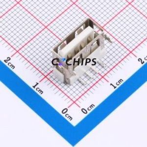 XUBF-012-0311 USB Connector Bent Lead Through Hole Connector Type-A USB 2.0 Female Right Angle Insert - Product Image 1
