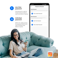 Poignée de porte intelligente TUYA/TTlock avec serrure WiFi, application, empreinte digitale, biométrique pour usage domestique, étanche avec fonctions de mot de passe et de code