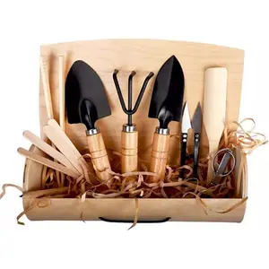 10PCS mini jardim mão ferramenta conjunto madeira lidar com aço carbono jardim interior kit de ferramentas para amantes de plantas jardim bonsai ferramentas