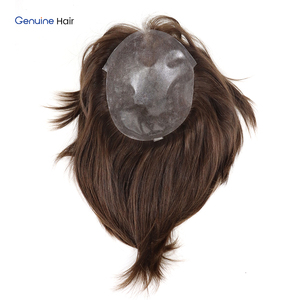 Tupé para Hombre <span class=keywords><strong>de</strong></span> Cabello Largo, Cabello Remy Europeo Liso, Base <span class=keywords><strong>de</strong></span> PU Ultrafina, Línea <span class=keywords><strong>de</strong></span> Cabello Natural, 7x9 Pulgadas, Sistema <span class=keywords><strong>de</strong></span> Reemplazo Premium - Product Image 4
