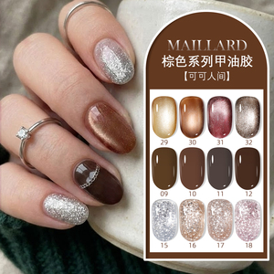 Nouvelle arrivée : Ensemble de vernis gel automne-hiver, avec des nuances effet œil de chat et pailletées pour des designs de nail art époustouflants - Product Image 1