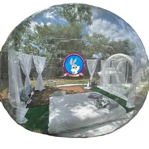 Diameter 3m Inflatable Frame Tunnel Clear Dome Tent Family Camping Backyard Bubble tent With Silent Blower