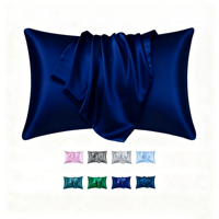 Taie d'oreiller en satin lisse, vente en gros du fabricant, housse de coussin de lit, fermeture éclair cachée