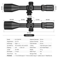 Pour lunettes de visée Spina Optics SFIR 4.5-27x50 étanches FMC pour la chasse, lunettes tactiques longue portée, optiques de haute qualité en alliage d'aluminium