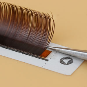 Cils plats colorés en vison, personnalisés, de haute qualité, en Fiber de soie Pbt coréenne, 0.15 0.2, cils plats bruns - Product Image 6