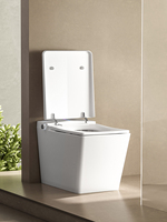 Inodoro Inteligente de Una Pieza con Bidé Integrado, Pantalla LED y Dial Giratorio, Taza de Cerámica Blanca para Baño