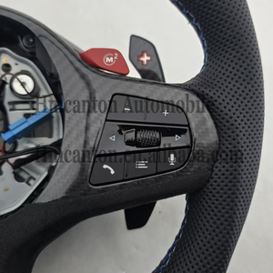 Direct Sales Carbon Fiber Perforated Leather Steering <b>Wheel</b> for BMW G Series M3 G20 G30 G80 M4 G82 M5 CS Car Steering <b>Wheel</b> - Product Image 3