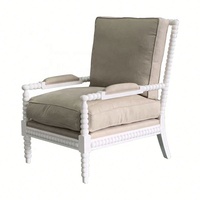 P0019 Fauteuil de luxe antique de style provincial français avec housse amovible et design bobine pour chambre d'hôtel et salon