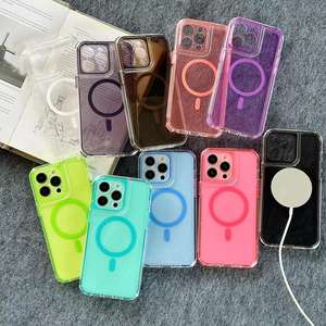 Étui de téléphone antichoc de conception professionnelle en TPU+PC de couleur bonbon avec cadre de protection de l'objectif à trous précis, transparent, personnalisé pour 16/17 - Product Image 3