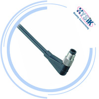 Cable de Sensor M5 blindado, conector circular M5 de 3 pines y 4 pines en ángulo recto, conector impermeable