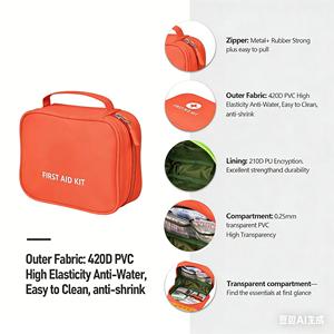 Túi đựng đồ sơ cứu du lịch mini an toàn, có thể trống hoặc có đồ dùng, màu cam hồng xanh lá, in logo tùy chỉnh, quà tặng cho trẻ em - Product Image 5