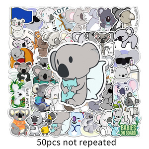 50 autocollants en PVC mignons de <span class=keywords><strong>koala</strong></span>, autocollants en vinyle autocollants pour casques, téléphones, ordinateurs portables, bouteilles, jouets - Product Image 6