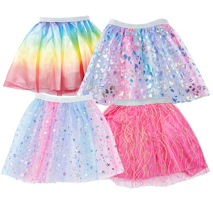 Regenbogen Pailletten Tutu Rock für Mädchen Prinzessin Tanzrock im atmungsaktiven Casual Style mit Plus Size für Kinder - Product Image 1