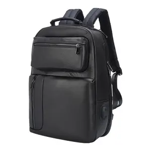 กระเป๋าเป้วินเทจสีน้ำตาลหนังเครซีฮอร์ส,กระเป๋าเป้สำหรับใส่แล็ปท็อปหนังแท้สำหรับเดินทาง