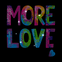 Meilleures ventes : Motif personnalisé en strass thermocollant « More Love » pour le Mois de l'Orgueil, pour T-shirt