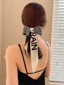 Pañuelo <span class=keywords><strong>de</strong></span> seda <span class=keywords><strong>de</strong></span> doble cara estrecho diademas <span class=keywords><strong>de</strong></span> satén personalizadas con patrones <span class=keywords><strong>de</strong></span> letras - Product Image 6