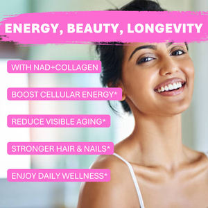 תוספי תזונה לעור OEM NAD רסברטרול לזוהר והבהרה של העור, ויטמין C, ביוטין, אבקה נגד הזדקנות - Product Image 4