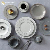 Fabriqué à la main multicolore Heitu Chunhu Baijun ensemble en céramique-bols, assiettes, soucoupes tasse-noir brun blanc glaçure en gros