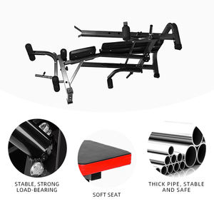 Panca Pieghevole in Acciaio per Sollevamento Pesi, Attrezzatura da <span class=keywords><strong>Palestra</strong></span> Regolabile, Resistente e Confortevole, Supporto per Bilanciere, Allenatore per Pesi Liberi per Uso Domestico - Product Image 5