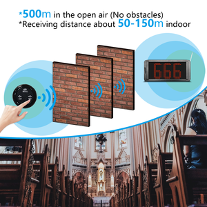 Efficiente sistema di accodamento Wireless-Display a LED rosso con pulsante di richiamo intelligente per la gestione della coda del ristorante - Product Image 4