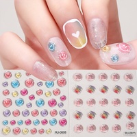 Autocollants 3D pour ongles adhésifs personnalisés, feuilles fraîches, fleurs d'herbe, décalcomanies de vernis à ongles en plastique pour bricolage, 10 pièces/sac d'opp