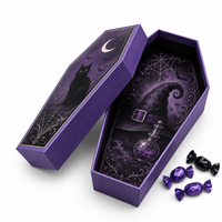 Boîtes d'emballage de luxe personnalisées de haute qualité, forme cercueil, avec couvercle noir, doublure en éponge, pelliculage mat, gaufrage, logo entièrement personnalisé