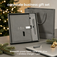 Coffret Cadeau d'Entreprise Festif Premium Gravé avec Carnet Rechargeable à Couverture Rigide et Chargeur Sans Fil, et Stylo – Vente en Gros