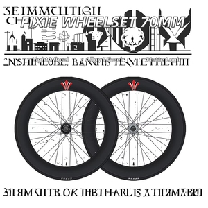 Juego de Ruedas de Bicicleta <span class=keywords><strong>Fixie</strong></span> de Aleación de Aluminio de 70 mm con Freno V-Brake, Llantas Clincher, Ligeras y Duraderas, 36 Radios, Acabado Mate, 700c - Product Image 2