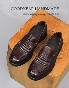 Chaussures habillées formelles pour hommes, fabriquées à la main par Goodyear, design italien, en cuir véritable, pour le bureau et les affaires, collection printemps - Product Image 6