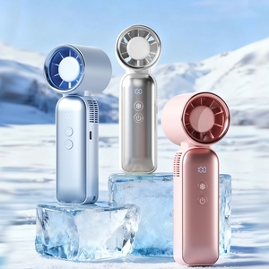 IMYCOO Best Seller Portable Cooling Led Display USB Handheld Fan With Ice Custom Logo Rechargeable 4000mah Pocket Mini Handy Fan