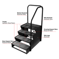 TSPK Échelle de bain moderne gonflable pour spa et piscine, escalier à 4 marches avec caractéristiques imperméables et antidérapantes