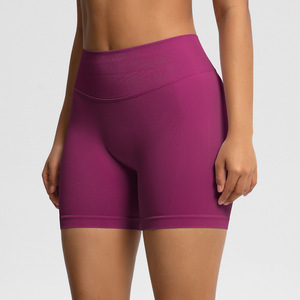 Shorts Deportivos de Alta Compresión sin Costuras para Mujer, Cintura Acanalada, Control de Abdomen, Levanta Glúteos, Tejido de Punto, Secado Rápido, para Fitness, Gimnasio, Yoga - Product Image 3