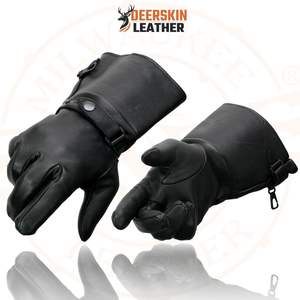 2025 Men's SH857 Black Deerskin Thermal Lined Gauntlet <b>Gloves</b> Leather <b>Gloves</b> & <b>Mittens</b> - Product Image 4