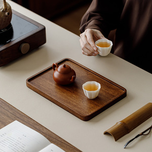 Walnut Wood <b>Tea</b> <b>Tray</b> Solid Wood Serving <b>Tray</b> For <b>Tea</b> Cup Coffee Elegant Design Handmade Craftsmanship - Product Image 1